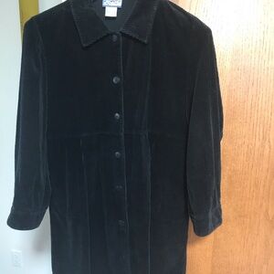 📍 Black Corduroy Button-Up Jacket by April Cornell – Size M